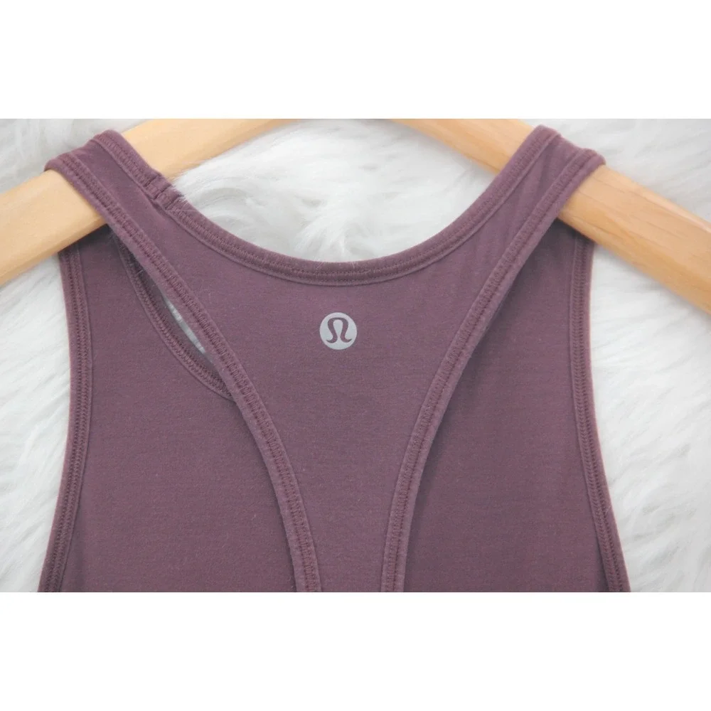 Lululemon Athletica Deep Stretch Racerback Tank Top Women's 2 Maroon Ruched Back